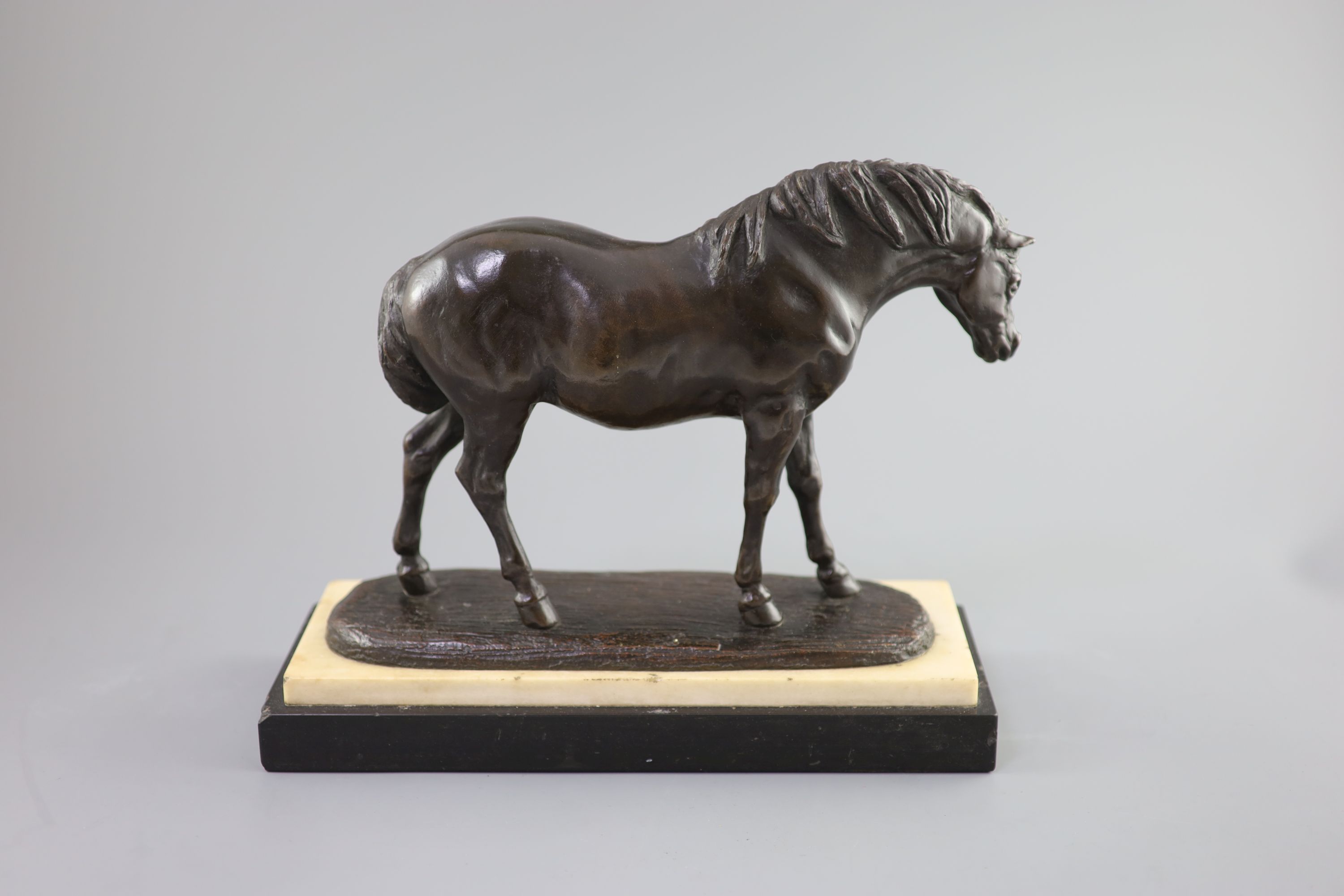 George Garrard (c.1760-1826) a bronze model of a horse 'Skirts', 32 x 13cm, 25cm high.